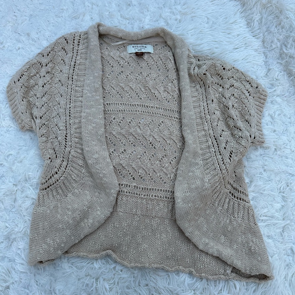 Sonoma Cream Cardigan with Cable Knit Design